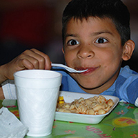 Boy at cafeteria